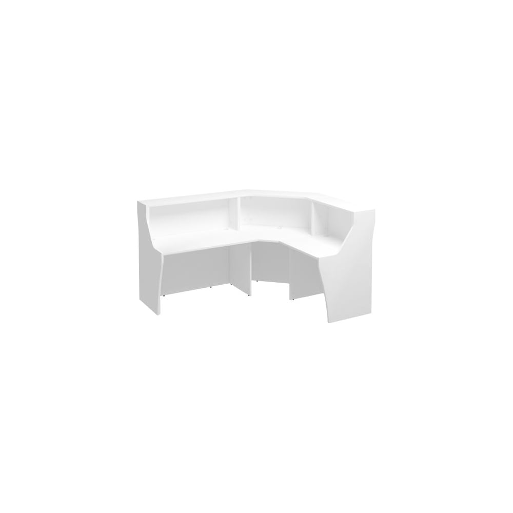 Изображение товара Стойка ресепшн Юнитекс Комфорт угловая 217.5х177.5х120, белый премиум