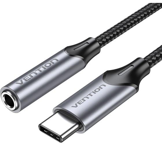 Изображение товара Переходник VENTION USB-C M/ Jack 3.5 mm F DAC - 0,1м Серый BGMHA
