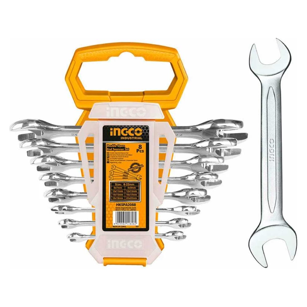 Изображение товара Набор рожковых гаечных ключей INGCO 6-22 мм HKSPA2088 профессиональный
