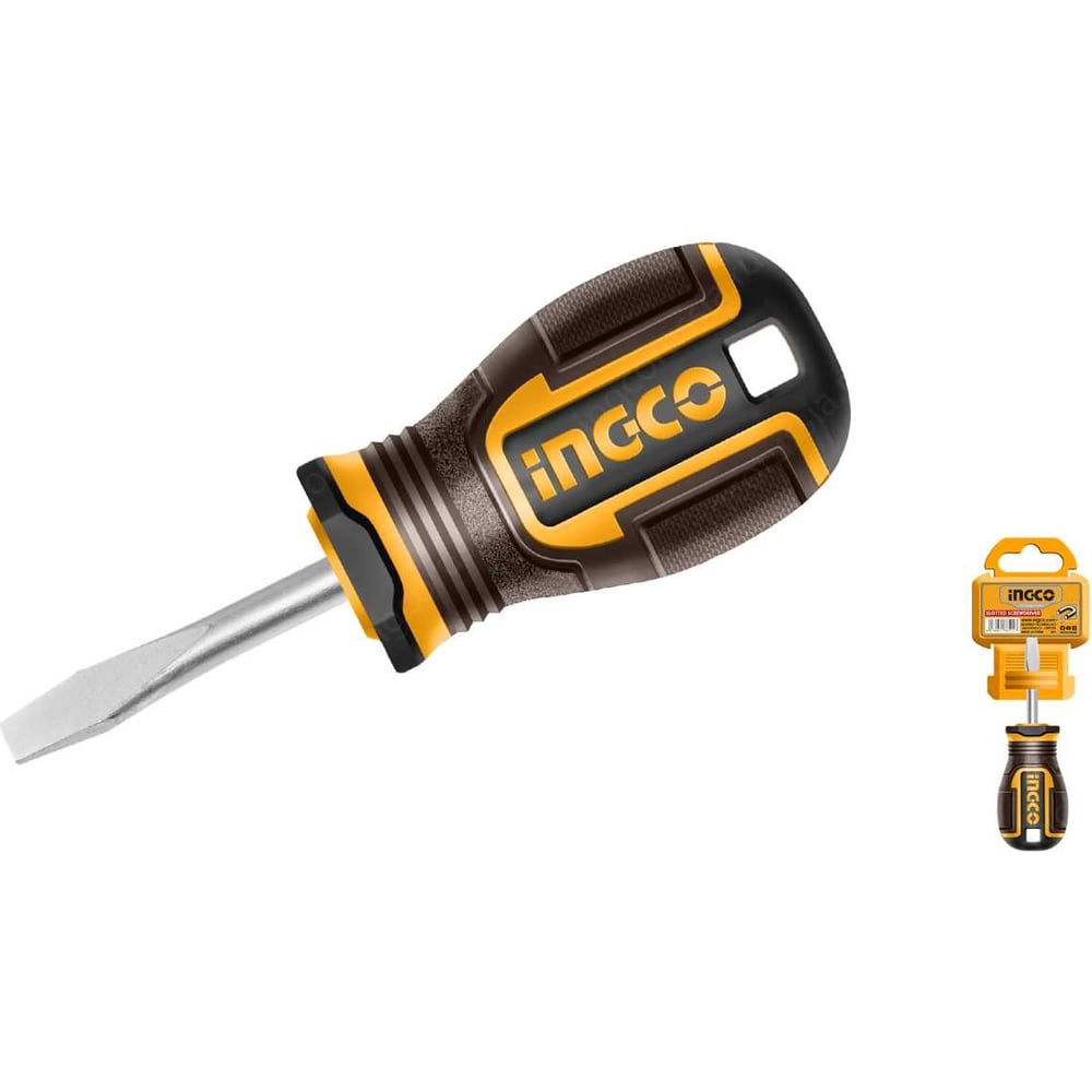 Изображение товара Плоская отвертка INGCO SL6.5 38 мм CrV магнитная