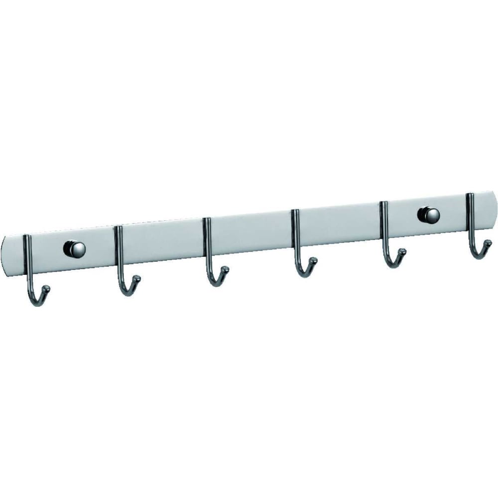 Изображение товара Планка с крючками Savol S-00606X из нержавеющей стали 6 крючков хром