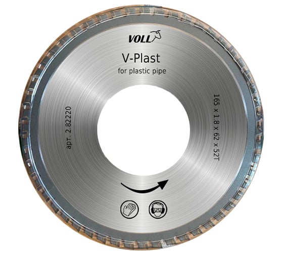 Изображение товара Отрезной диск V-Plast (165x1.8x62 мм; 52T) для электрического трубореза V-CUT 270E/400E VOLL 2.82220