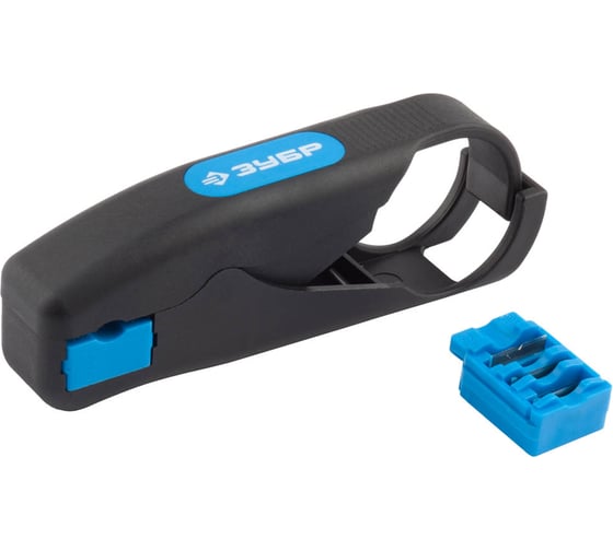 Изображение товара Съемник изоляции коаксиальных кабелей Зубр ЭКСПЕРТ высокопрочный фибергласовый корпус, лезвия из стали У8А, 2 матрицы 22674