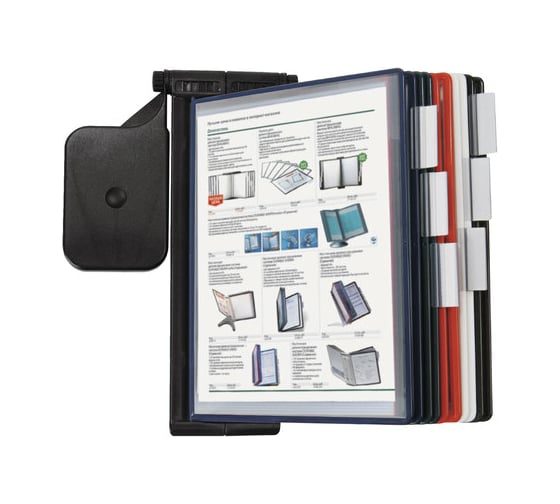 Изображение товара Настенная демосистема BRAUBERG SOLID регулируемый угол наклона, 10 цветных панелей А4, черная 236720