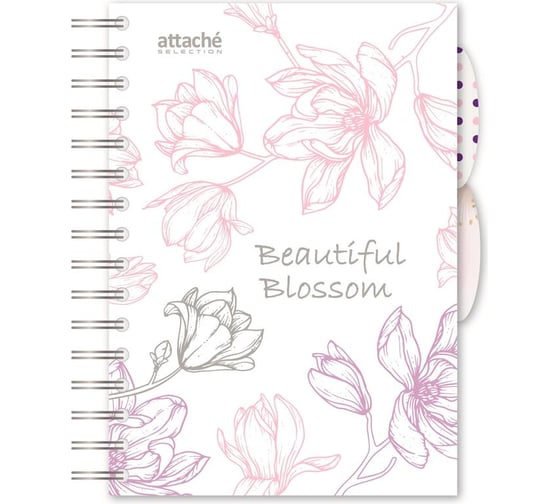 Изображение товара Бизнес-тетрадь Attache Selection Flower Dreams Blossom А5, 140 листов, клетка, пластиковая спираль 1059960