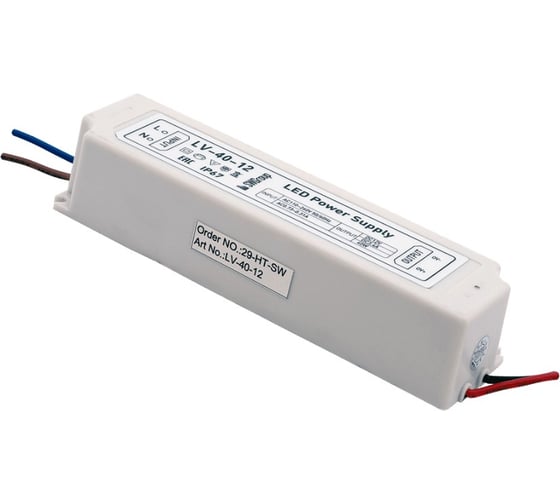 Изображение товара Блок питания SWG для ленты IP67 пластик 40W, 12V, LV-40-12 00000000274