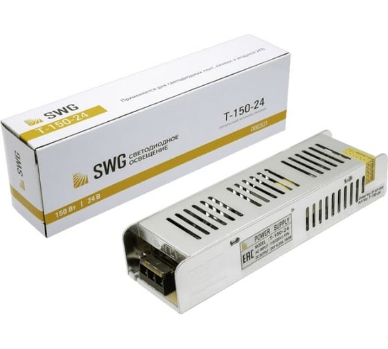 Изображение товара Компактный узкий блок питания SWG 150W, 24V, T-150-24 00-00000301