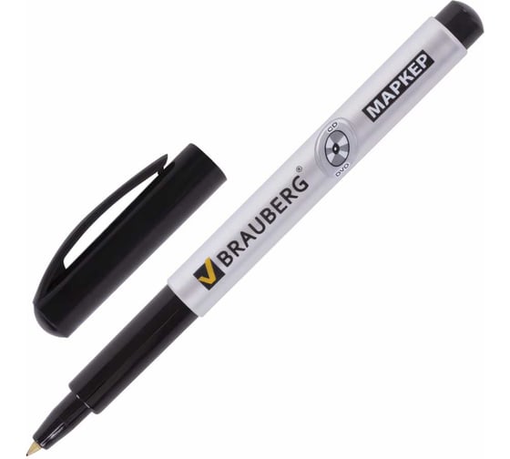 Изображение товара Маркер BRAUBERG для CD и DVD, черный, тонкий наконечник, 1мм 150418