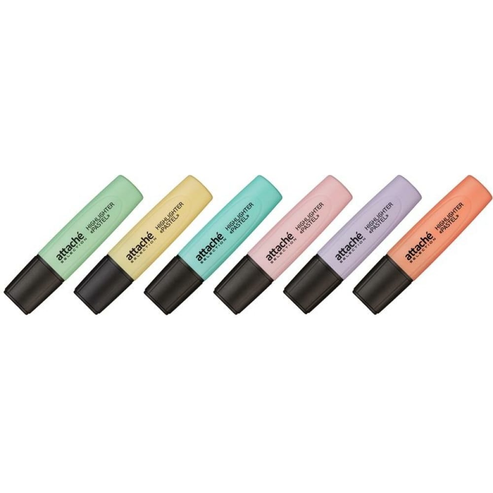 фото Маркеры-выделители текста attache selection pastel 1-5 мм, набор 6 цветов 958592