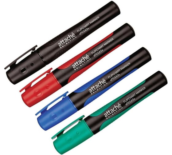 Изображение товара Набор перманентных маркеров Attache Selection Pegas 4 цвета, 2-5 мм 426894