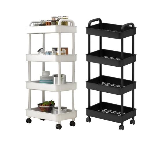 Изображение товара Этажерка baizheng на колесах 4 полки прямоугольная BZ-LM0052