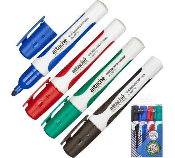 Изображение товара Набор маркеров для досок Attache Selection Rarity 4 цвета, 2-3 мм 426899