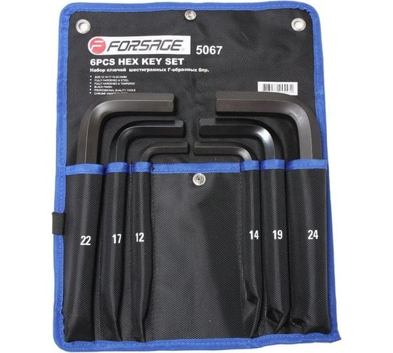 Изображение товара Набор Г-образных 6-гранных ключей Forsage 6 предметов на полотне F-5067(18813)