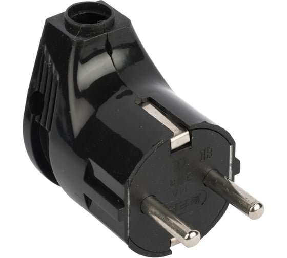 Изображение товара Угловая вилка с заземлением EKF, черная 16А 250В AVY16-30