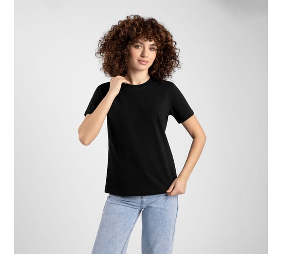 Изображение товара Футболка LoveMe СПБ женская, цвет черный. Силуэт приталенный 42 (XS), 254188