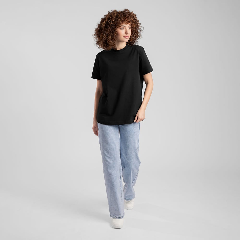 Изображение товара Женская футболка LoveMe Москва оверсайз черная 50 XL повседневная стильная