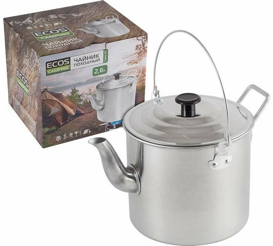 Изображение товара Походный алюминиевый чайник Ecos Camp-S5 2,6л 991011