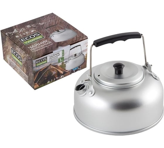 Изображение товара Походный чайник с крышкой Ecos CK-071, 1л, алюминий 991006