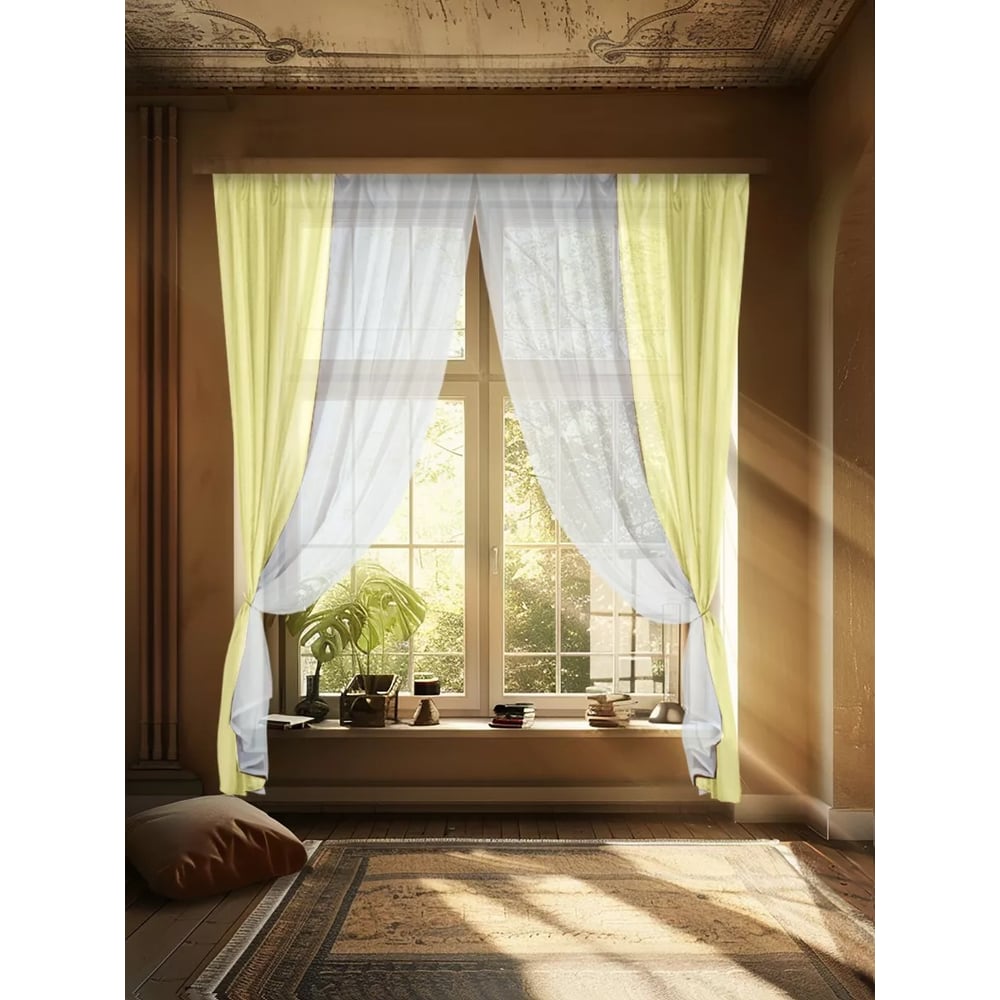 Изображение товара Комплект штор Witerra вуаль желтого цвета 580x250 см