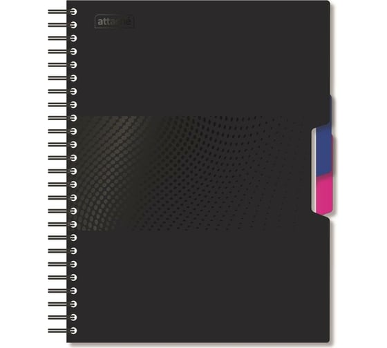 Изображение товара Бизнес-тетрадь Attache А5,140 листов, клетка, спираль, пластиковая обложка, 2 разделения DIGITAL, черный 876748 1059956