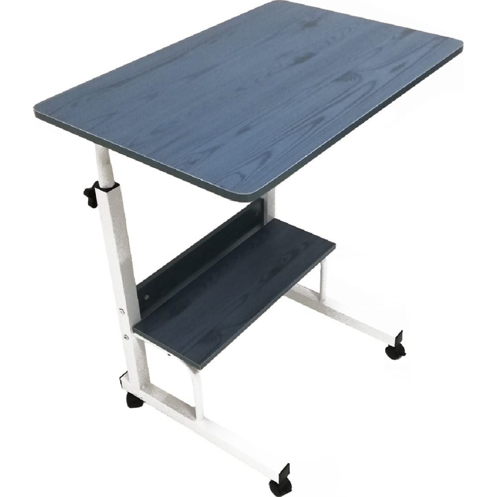 фото Прикроватный столик для ноутбука urm с полкой, с регулировкой высоты, на колесиках, синий s00196