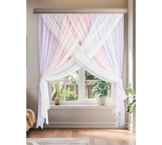 Изображение товара Комплект штор Witerra Лиана 300x250 см розовый 110529
