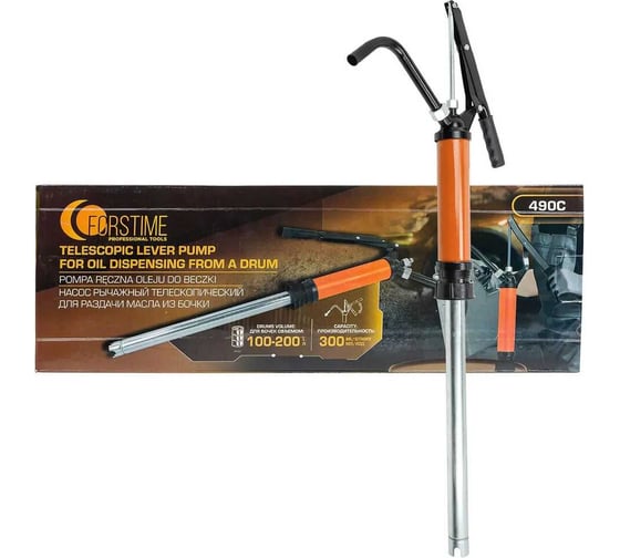 Изображение товара Насос ручной рычажный телескопический FORSTIME для раздачи масла на бочку (пр.-ть 250гр./ход, раб. t -20+40гр.) FT-490C(59693)
