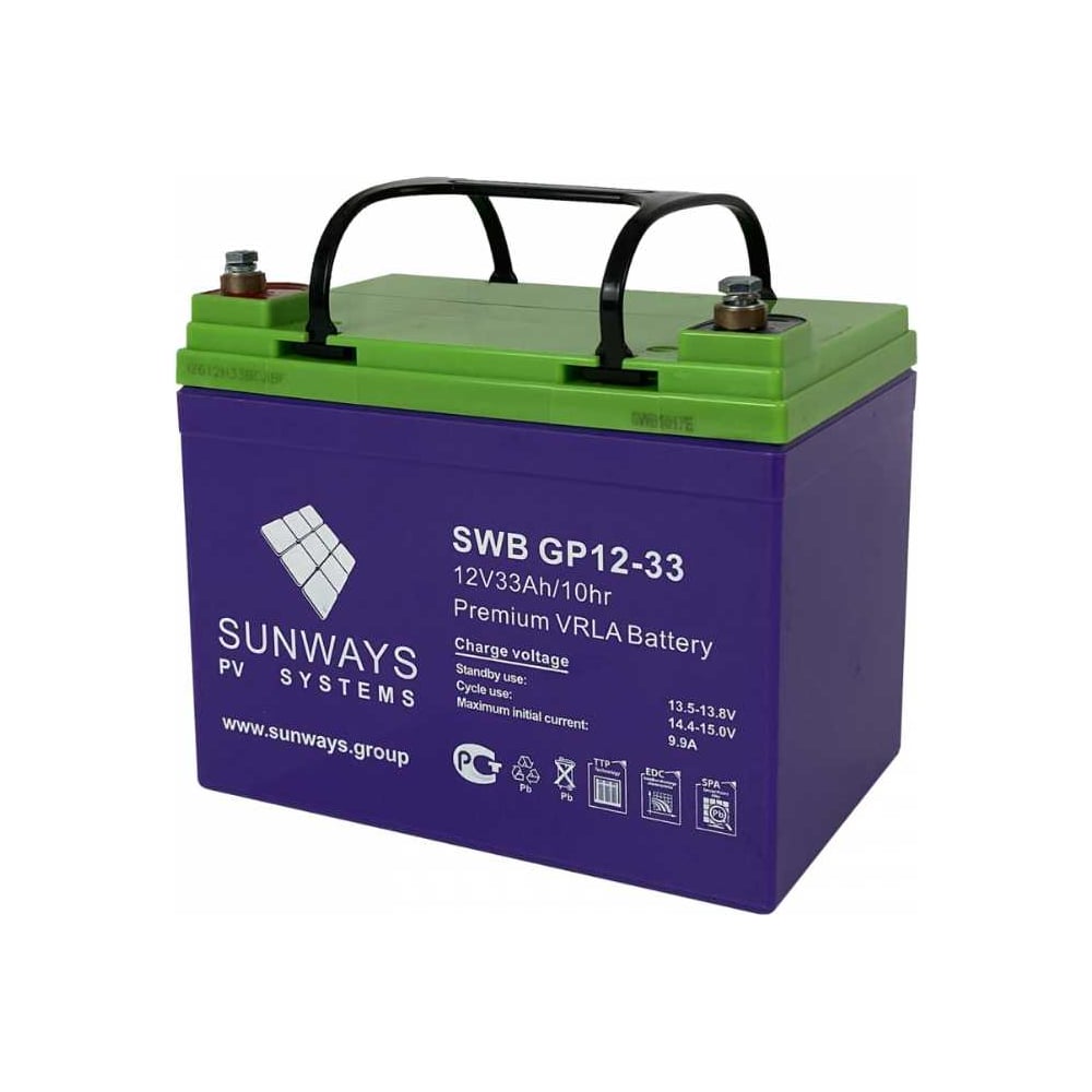 Изображение товара Аккумуляторная батарея GP 12-33 для ИБП Sunways SW101524