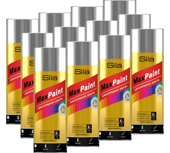 Изображение товара Эмаль аэрозольная Sila HOME Max Paint термостойкая, серебряный 520мл SILP_T007/12