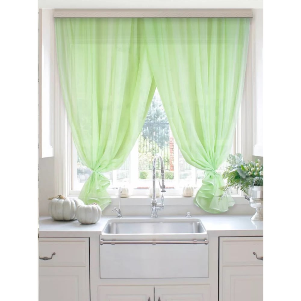 Комплект штор для кухни Witerra Дуэт 500x180 см зеленый 110505