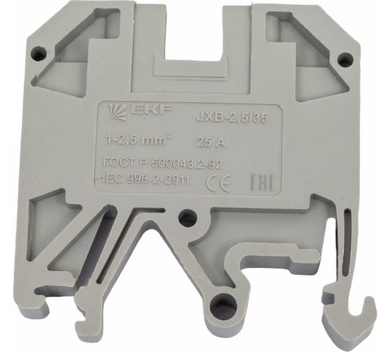 Изображение товара Клеммная колодка EKF JXB-2.5/35 серая 50 шт PROxima plc-jxb-2.4/35gy