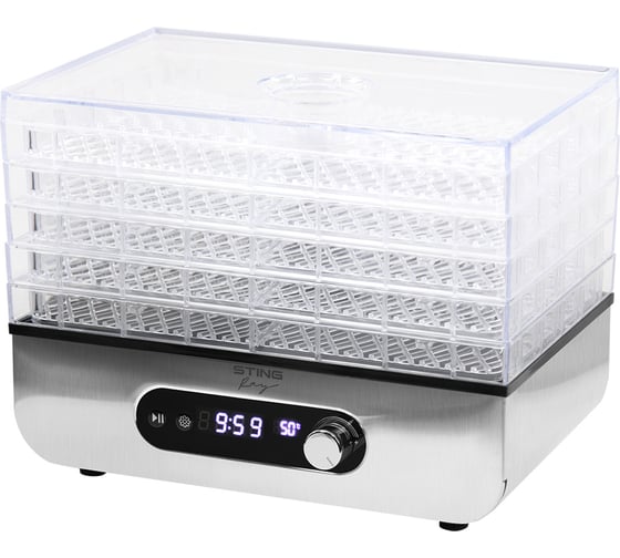 Изображение товара Сушилка для фруктов, овощей STINGRAY ST-FD715B 5 поддонов, черный/сталь 42737