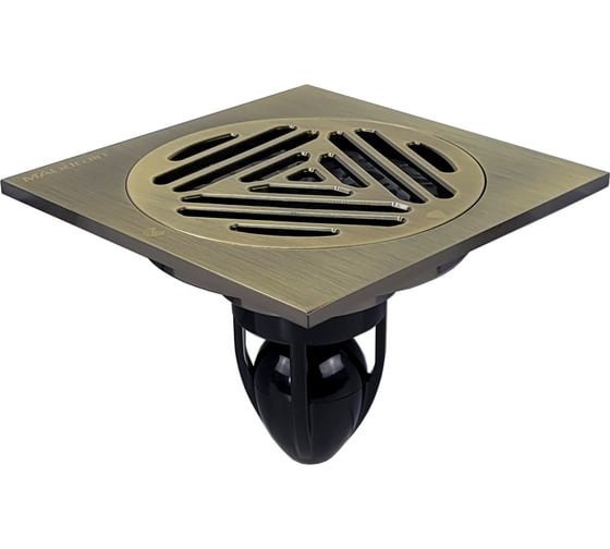 Изображение товара Трап сантехнический MAGdrain (100x100, магнитный клапан, латунь, полированная бронза) CC 40 Q50-Q