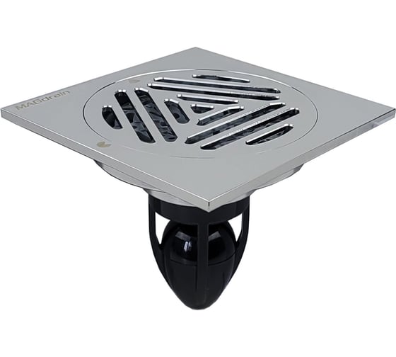 Изображение товара Трап сантехнический MAGdrain (100x100, магнитный клапан, латунь, хромированный) CC 40 Q50-G