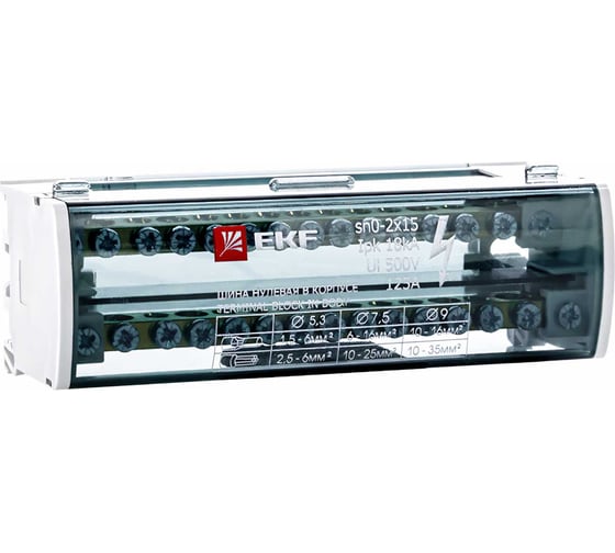 Изображение товара Нулевая шина EKF, в корпусе 2x15 sn0-2x15