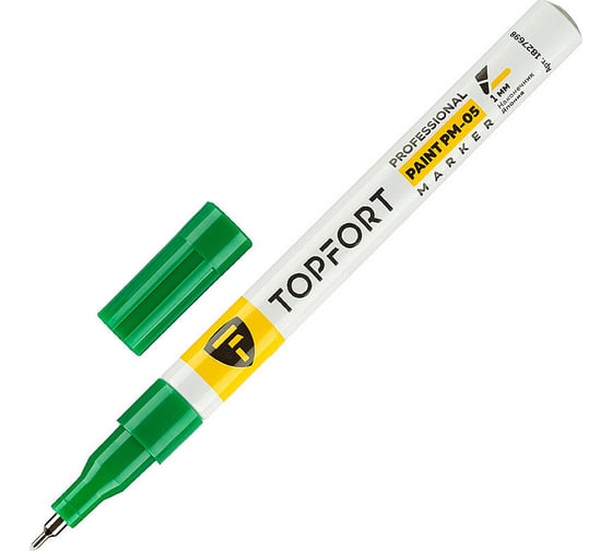 Изображение товара Маркер лаковый Topfort industrial 1 мм зеленый 1827858