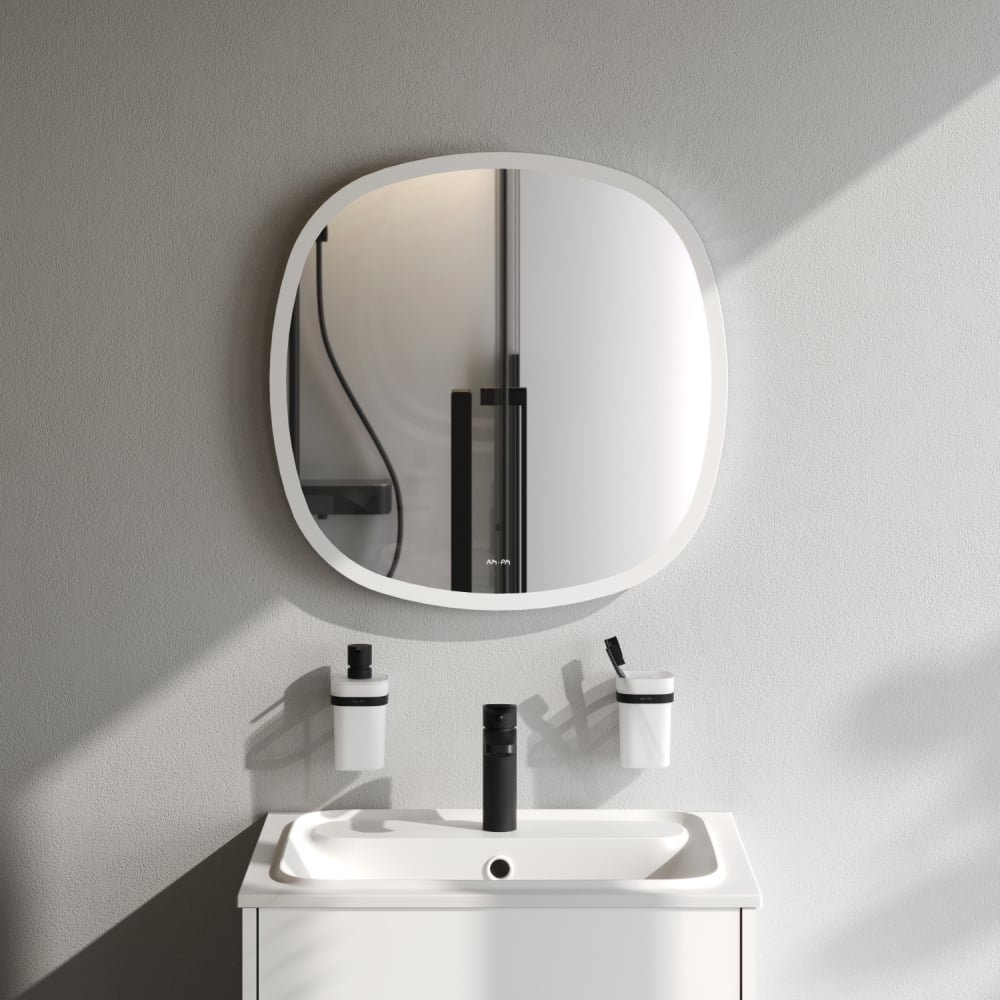 Изображение товара Универасальное зеркало AM.PM с контурной LED-подсветкой, ИК- сенсором, квадрат, 60 см M8FMOX0601WGS