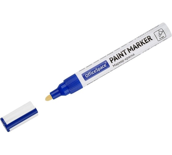 Изображение товара Маркер-краска OfficeSpace синяя, 1-4мм, нитро-основа, 12 шт. PM_51082
