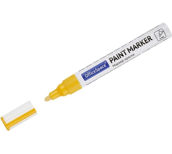Изображение товара Маркер-краска OfficeSpace желтая, 1-4мм, нитро-основа, 12 шт. PM_51088