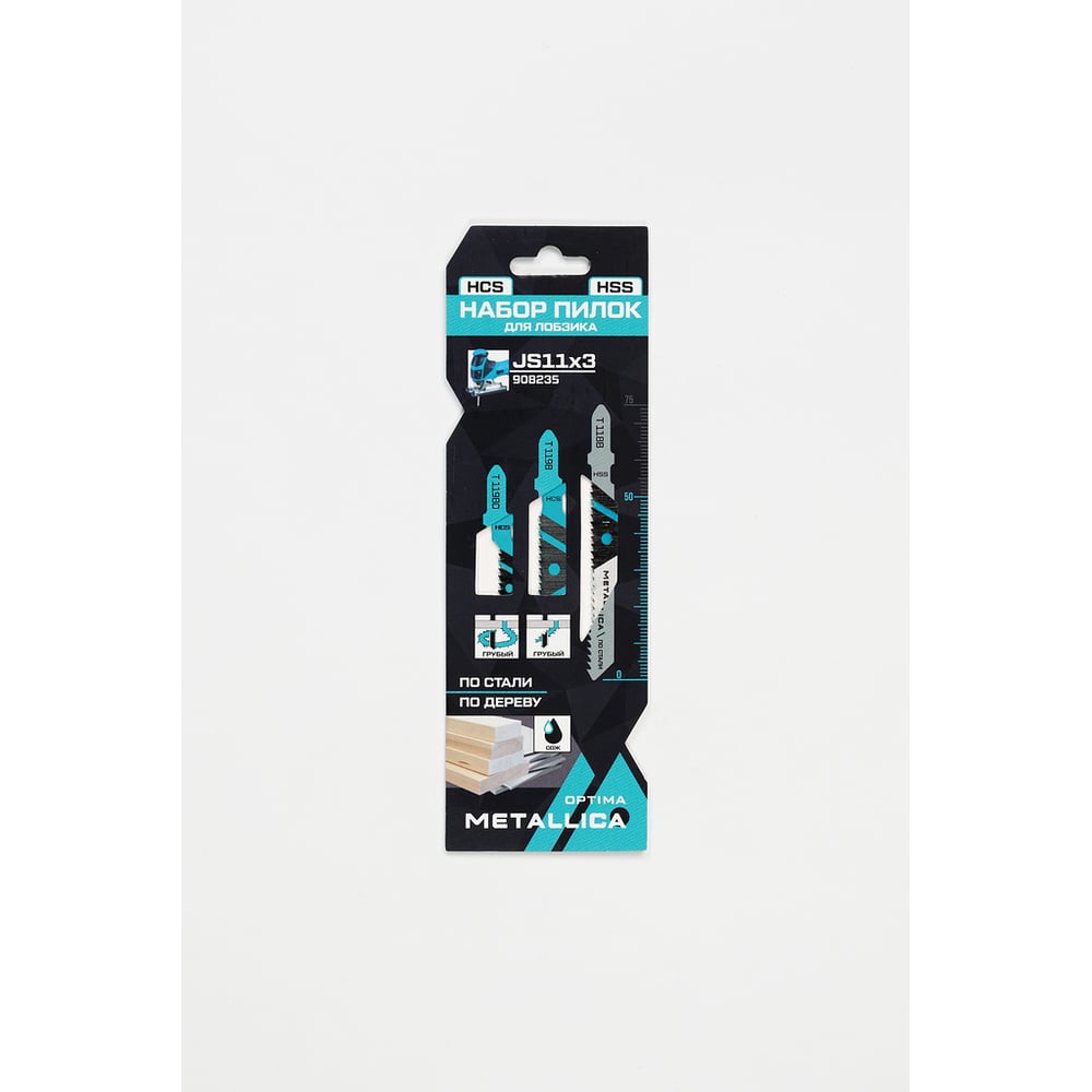 Изображение товара Набор пилок Optima №11 по дереву/металлу: T118B/T119BO/T119B, 3 шт для лобзика METALLICA 908235