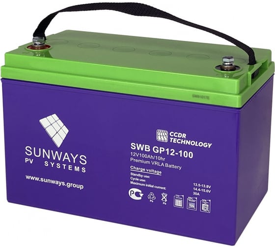 Изображение товара Аккумуляторная батарея GP 12-100 для ИБП Sunways SW101530