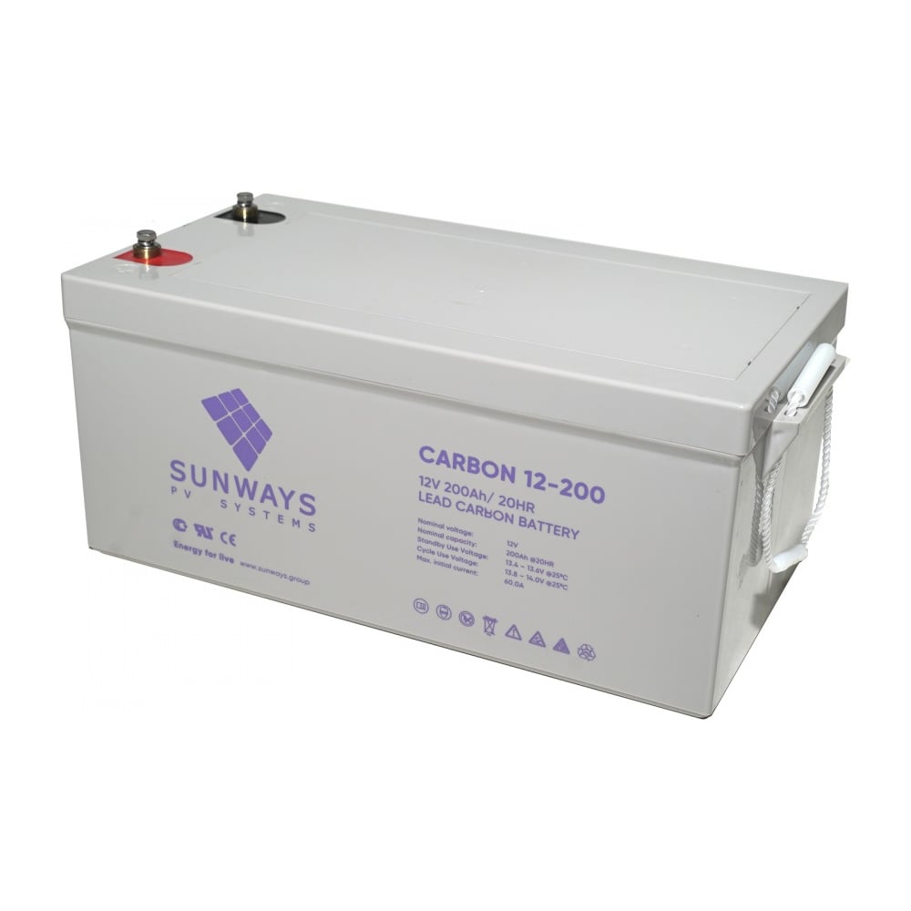 Изображение товара Аккумулятор CARBON 12-200 для ИБП Sunways - 200 А*ч, 12 В