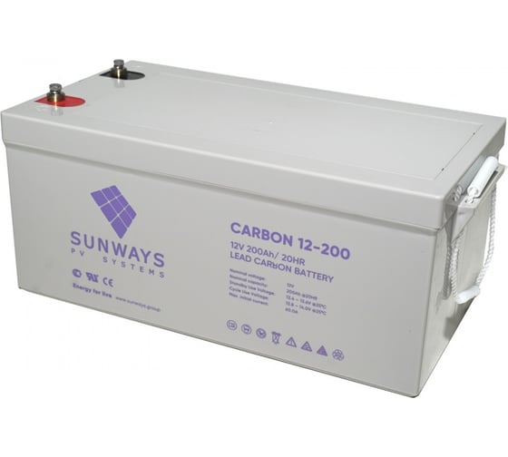 Изображение товара Аккумуляторная батарея CARBON 12-200 для ИБП Sunways SW101469