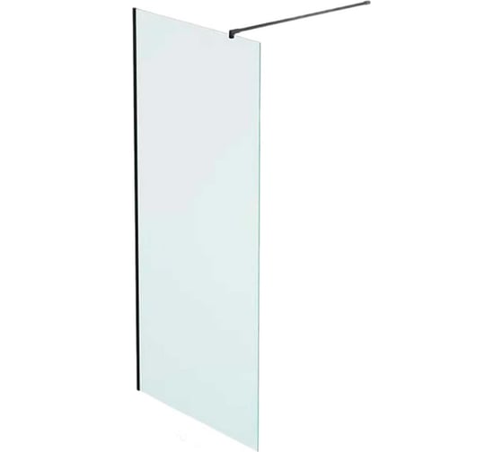 Изображение товара Душевая перегородка, ограждение Reflexion home Walk in 200x90 см, прозрачное закаленное стекло 8 мм, черный профиль RX20090CBL-14