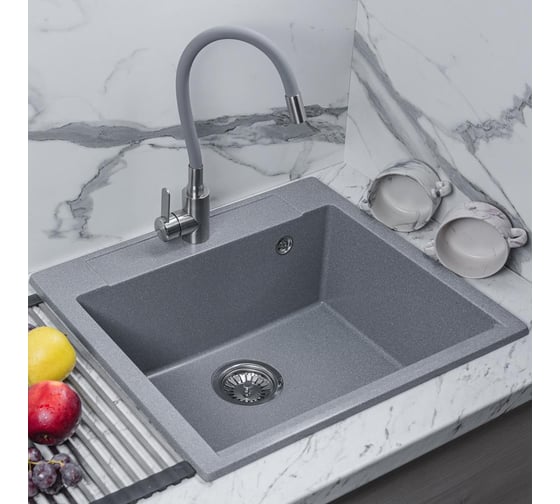 Изображение товара Кухонная мойка Reflexion home Cubi прямоугольная, 550x500 мм, гравий RX1555GR