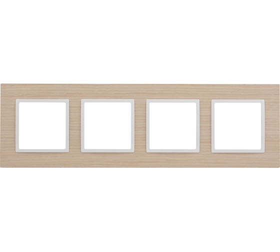 Изображение товара Рамка на 4 поста ЭРА Elegance 14530401 дерево, беленый дуб/белый, 5/25/1050 Б0049151