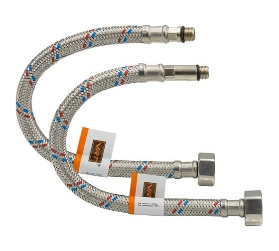 Изображение товара Подводка к смесителю (пара; 1.2 м; 1/2F-M10) VRT 521798