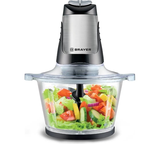 Изображение товара Измельчитель BRAYER 500 Вт, стекло, 2 л, 4 нерж. лезвия, вращение в обе стороны BR1404