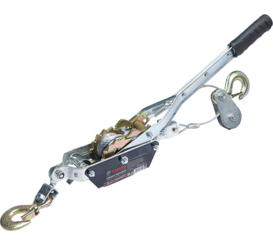 Изображение товара Рычажная лебедка TUNDRA двойное храповое колесо, тяга 2 т, подъем 0.8 т, трос 3 метра 1002761