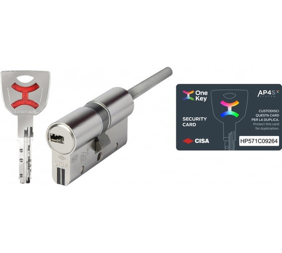 Изображение товара Цилиндр CISA AP4S 100 мм, 80x30, ключ-шток, никель, 5 ключей 1.0P3S7.93.0.12.00.C5